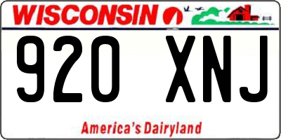 WI license plate 920XNJ