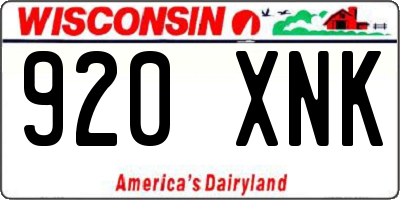 WI license plate 920XNK