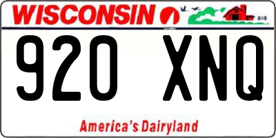 WI license plate 920XNQ