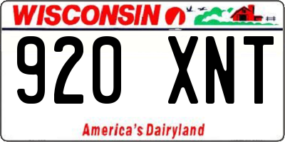 WI license plate 920XNT