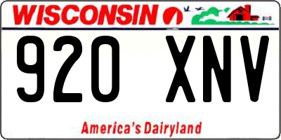 WI license plate 920XNV