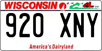 WI license plate 920XNY