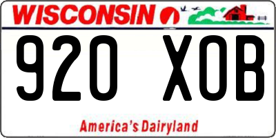 WI license plate 920XOB