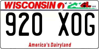 WI license plate 920XOG