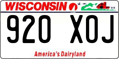 WI license plate 920XOJ