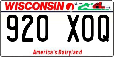 WI license plate 920XOQ