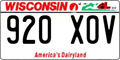WI license plate 920XOV