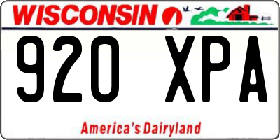 WI license plate 920XPA
