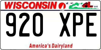 WI license plate 920XPE