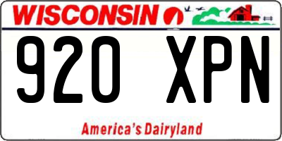 WI license plate 920XPN