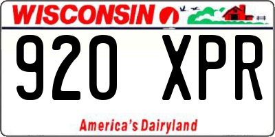 WI license plate 920XPR