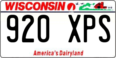 WI license plate 920XPS