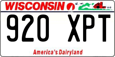 WI license plate 920XPT