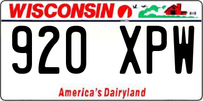 WI license plate 920XPW