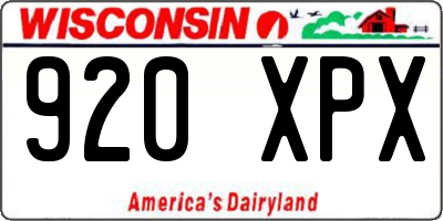 WI license plate 920XPX