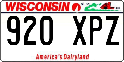 WI license plate 920XPZ