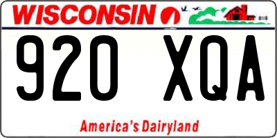 WI license plate 920XQA