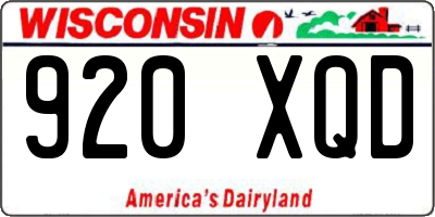 WI license plate 920XQD