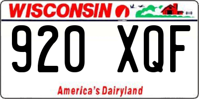 WI license plate 920XQF