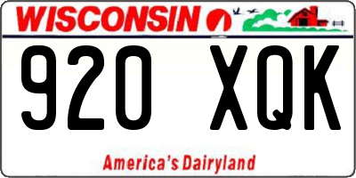WI license plate 920XQK