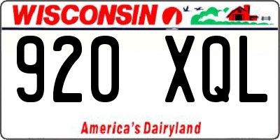WI license plate 920XQL