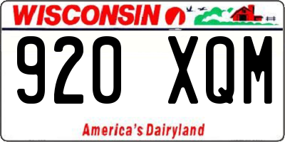 WI license plate 920XQM