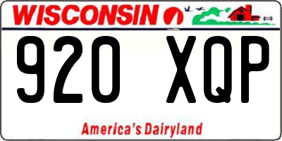 WI license plate 920XQP