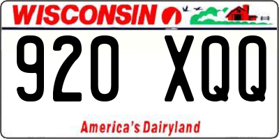 WI license plate 920XQQ