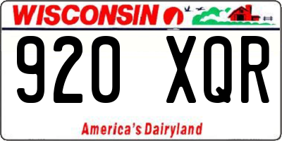 WI license plate 920XQR