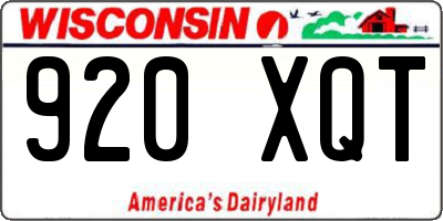 WI license plate 920XQT