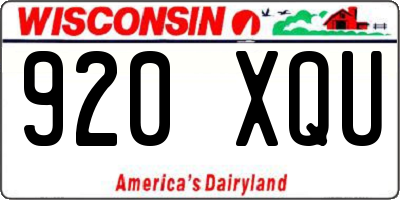 WI license plate 920XQU