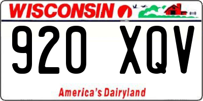 WI license plate 920XQV
