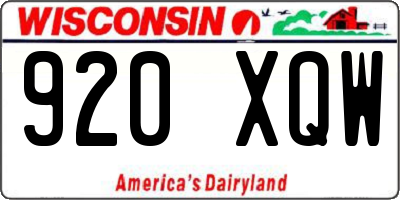WI license plate 920XQW