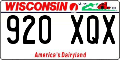 WI license plate 920XQX