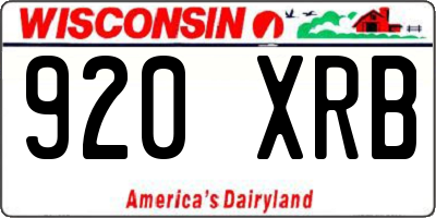 WI license plate 920XRB