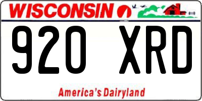 WI license plate 920XRD