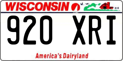 WI license plate 920XRI