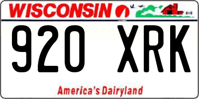 WI license plate 920XRK