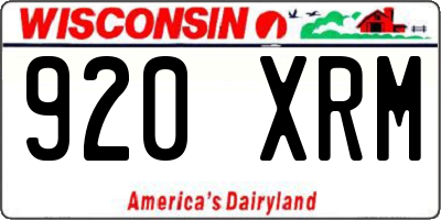 WI license plate 920XRM