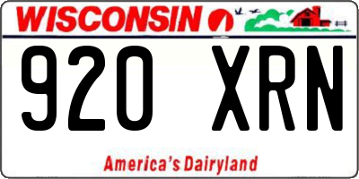 WI license plate 920XRN