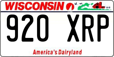 WI license plate 920XRP