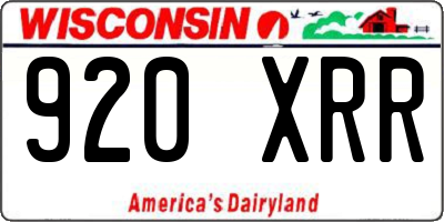 WI license plate 920XRR