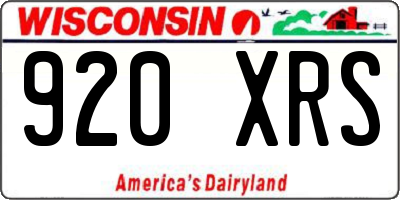 WI license plate 920XRS