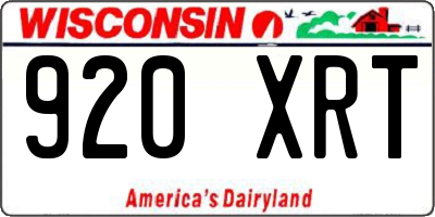 WI license plate 920XRT