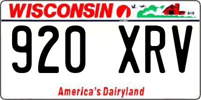 WI license plate 920XRV