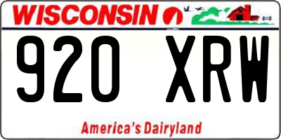 WI license plate 920XRW