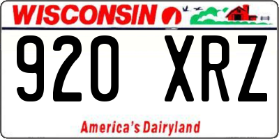 WI license plate 920XRZ