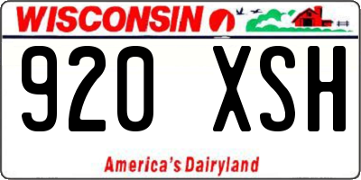 WI license plate 920XSH
