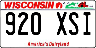 WI license plate 920XSI