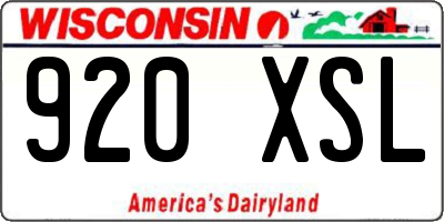 WI license plate 920XSL